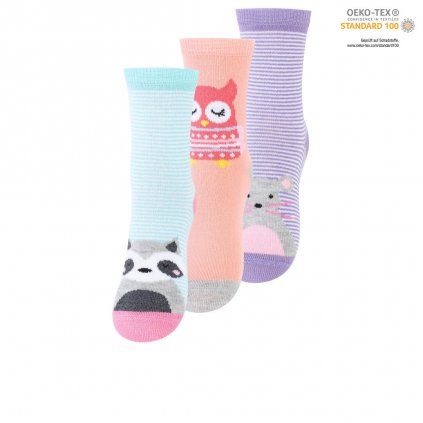 Ponožky dívčí - ANIMALS - 3 páry